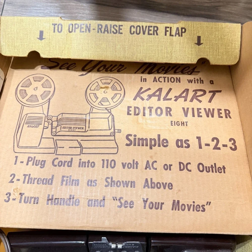 Kalart 8mm Film Movie Editor‎ Viewer Eight Original Box EV-8 DS Missing 2 Screws